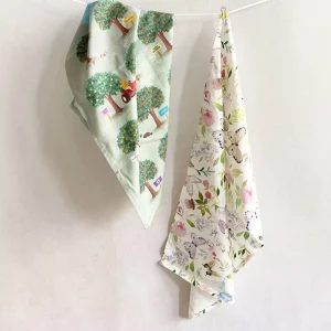 Custom 100% Cotton Flour Sack Cleaning Kitchen Dish Towel Digital Print Design Cotton Linen Soft Custom Tea Towels