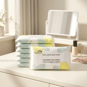 Custom 16pcs Facial Cleansing Wipes Extra Soft Non-Woven Feminine Eco-Friendly Portable Face Hand 16x20cm