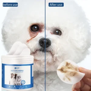 Custom 180 Count Aloe Vera Pet Tear Stain Wipes Natural Formula Deep Cleaning Wipes for Dog & Cat Tear Stain Removal