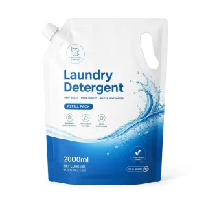 Custom 2000ml Laundry Spout Pouch Refill Bag with Handle Liquid Detergent Stand up Doypack Packaging