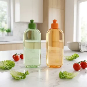 Custom 400ml PET Squeeze Bottle With Flip Top Cap Empty Dishwashing Liquid Kitchen Detergent Packaging Bottle