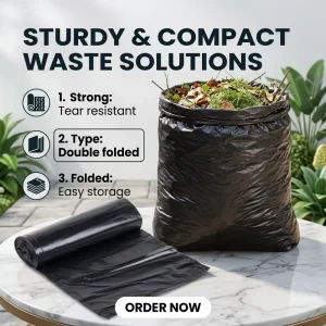Custom 55 Gallon Industrial Heavy Duty PE Double Folded Bin Liners