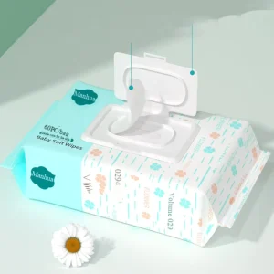 Custom Baby Wipes 60pcs Per Pack Extra Soft Antibacterial for Newborn Sensitive Skin and Family Hygiene