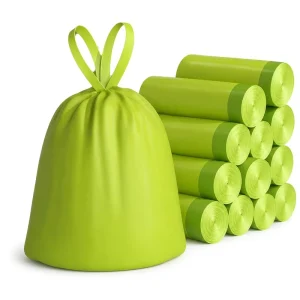 Custom Biodegradable Drawstring Garbage Bags, Leak Proof, Tear Resistant, Thick, Kitchen Household Waste