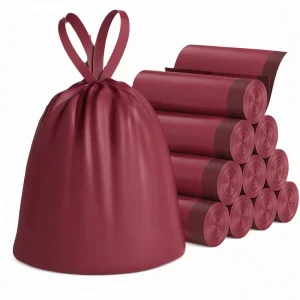 Custom Biodegradable Drawstring Garbage Bags, Self Seal, Tear Resistant, Leak Proof, Thick, Commercial