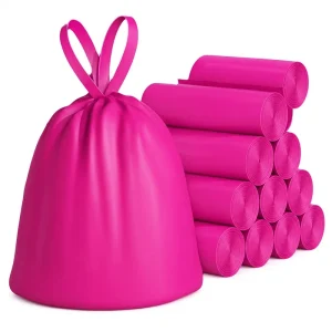 Custom Biodegradable Drawstring Tear-Resistant Waterproof Extra-Large Household Trash Bags