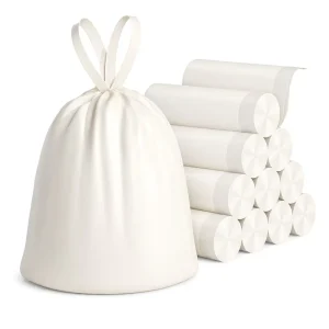 Custom Biodegradable Drawstring Waterproof Tearproof Extra-Large Commercial Office Trash Bags
