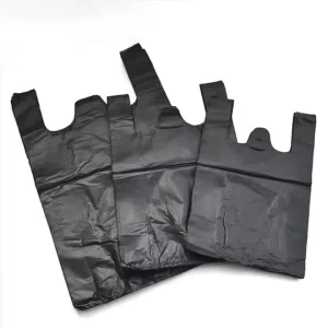 Custom Black Industrial Side-Gusset Kitchen Storage Garbage Bags with Handles