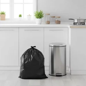 Custom Black PE Refuse Garbage Bags 3 Mil Contractor 30 50 Gallon Recyclable Trash Bags