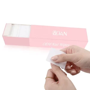 Custom Box Pure Cotton Polyester Nail Polish Cleansing Wipes Lint Free Nail Alcohol Wipe