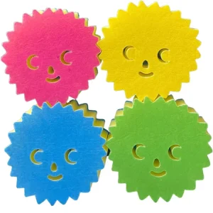 Custom Cartoon Smiley Multicolor Three-Layer Composite Kitchen Sponge