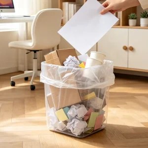 Custom Clear Heavy-Duty HDPE Plastic Construction Contractor Trash Bags