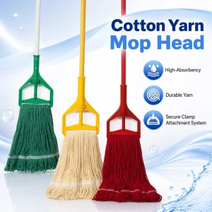 Custom Color Commercial Cotton Mop Head Strong Absorbent Wet Mop Refill for Business Premises Daily Floor Sanitation