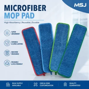 Custom Color Dust Mop Head Pad Floor Cleaning Microfiber Hook and Loop Mop Pads Refill