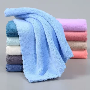 Custom Coral Fleece Kitchen Towel Set Hanging Hand Towel Absorbent Quick Dry Dish Cleaning Soft Rag Home