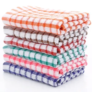 Custom Cotton Nicrofiber Fabric Bamboo Hand Tea Cotton Plaid Absorbent Dish Kitchen Towel