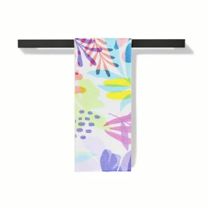 Custom Design Microfiber Kitchen Tea Towels Polyester Absorbent Dish Towels Compressed Sublimation Cleaning
