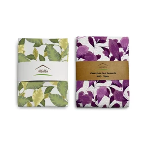 Custom Digital Print Floral 100% Cotton Industrial Kitchen Waffle Flour Sack Dish Sublimation Tea Towel Quick Dry
