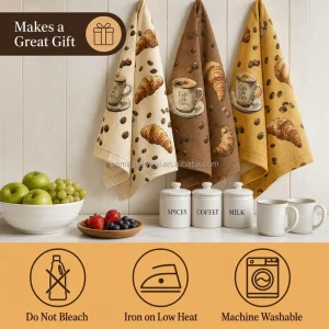 Custom Digital Print Flour Sack Dish Tea Towel with Your Design Soft Hanging Cleaning Kitchen Towel Soft Absorbent Dish Towel