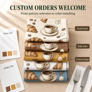 Custom Digital Print Tea Towel Kitchen Dishcloth Reusable Eco Friendly Absorbent Cleaning Cloth Printed Lavender Dish Towel