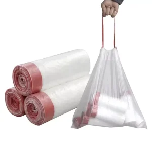 Custom Disposable Decomposable Recycled Plastic PE Black Green Yellow Trash Garbage Bags on Roll with a Tie Suppliers