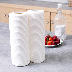 Custom Disposable Dish Towel Roll 50 Pcs Roll Surface Active Agent Convenient Kitchen Paper Rags Dishwashing Detergent for