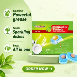 Custom Disposable Dishwasher Cleaning Tablets Heavy-Duty Dishwashing Detergent Lemon Fragrance Kitchen Restaurant Hotel Dish