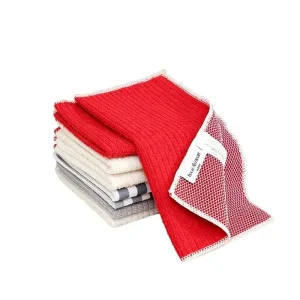 Custom Double Sided Kitchen Towel Thickened Microfiber Dishwashing Rag Woven Scouring Pad for Non Stick Oil Cleaning