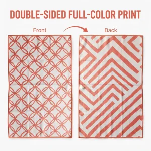 Custom Double Sided Print Microfiber Waffle Tea Towel 350 390GSM Quick Dry Dish Towel 45×45 45x70cm Lint Free Absorbent Home
