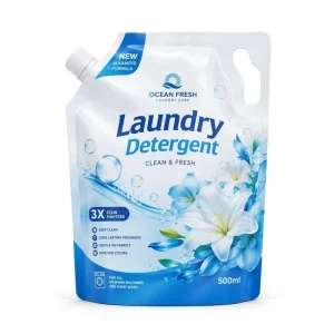 Custom Doypack Spout Pouch Bag 500ml 1L with Handle Liquid Detergent Laundry Refill Packaging