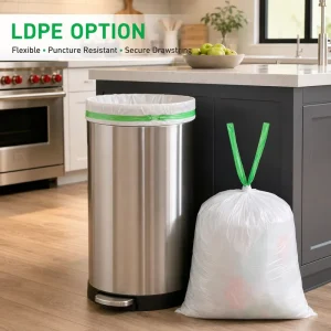 Custom Drawstring Large Extra Thick Heavy Duty Leakproof Trash Bags OEM Manufacturer for Home Kitchen and Commercial Use