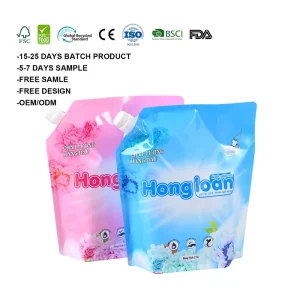 Custom Eco Friendly Packaging Printed Doypack Liquid Soap Spout Stand up Pouch Laundry Detergent Packaging Spouted Pouch