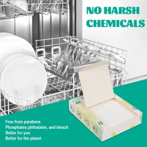 Custom Eco friendly Kitchen Bulk Plastic Free Dishwasher Tablets Non toxic Disposable Dishwasher Machine Cleaner Tablets
