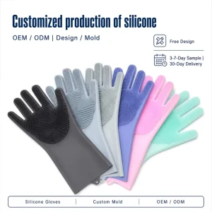 Custom Food Grade Silicone Glove Mold Manufacturing China Factory OEM ODM Long Cuff Kitchen Cleaning Gloves