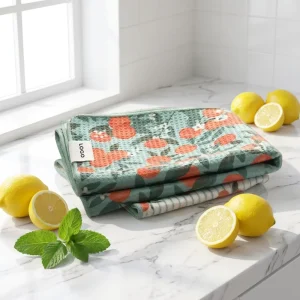 Custom Free Design Recycled Microfiber Waffle Fabric Printed Rectangle Kitchen Tea Dish Towel Quick Dry High Absorbent