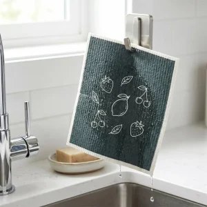 Custom Fruit Design Eco-friendly Swedish Dishcloths Biodegradable Oil-Absorbing Kitchen Cloth Dish Towels