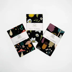 Custom High Quality Sustainable Kitchen 100% Cotton Floral Waffle Tea Towel Multi-Purpose Reusable Dish Towel