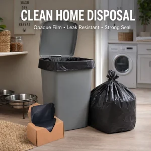 Custom Household Garbage Bags Opaque PE Bin Liners Strong Bottom Seal OEM ODM Manufacturer
