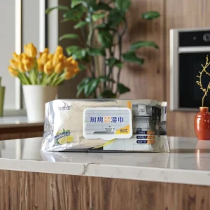 Custom Household Kitchen Multi Functional Oil and Dirt Surface Cleaning Wet Wipes Factory Price Cleansing Wipes
