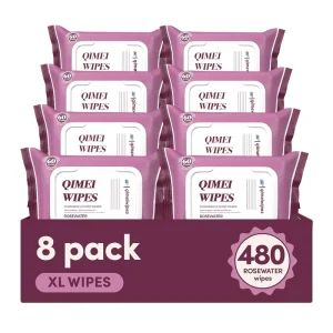 Custom LOGO Hypoallergenic XL Flushable Wipes Personal Care Cleansing Biodegradable Moist Toilet Tissue 60 Count Pack of 8