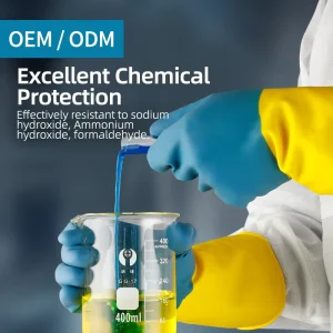 Custom Latex Household Rubber Work Gloves Industrial Safety Gloves