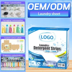 Custom Laundry Sheets Detergent Premium Quality Ecofriendly High Performance Clear Water Formula Biodegradable Cleaning Products