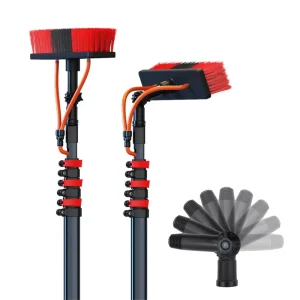 Custom Length Telescopic Solar Panel Cleaning Brush Kit Water Flow Design for Solar Panel Window and Glass Wall Cleaning