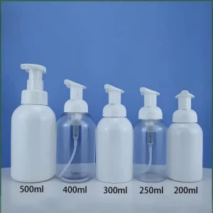 Custom Logo 200-500ml PET Plastic Screen Printed Mousse Foaming Bottle Push Type Hand Sanitizer Facial Cleanser Foam Pump Liquid