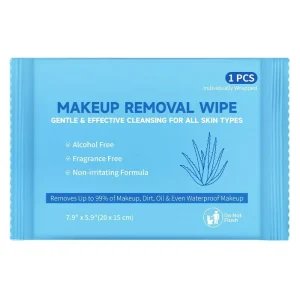 Custom Logo Alcohol Free Facial Cleansing Makeup Remover Wipes Individually Package Travel Size