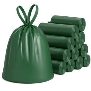 Custom Logo Biodegradable Drawstring Garbage Bags, Tear Resistant, Self Seal, Scented, Kitchen Household