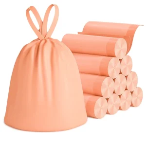 Custom Logo Biodegradable Drawstring Self-Seal Tear-Resistant Thick Household Kitchen Trash Bags