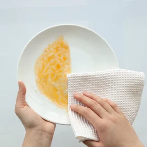Custom Logo Color Waffle Weave Kitchen Dish Towels Ultra Soft Absorbent Quick Drying Cleaning Tea Towels