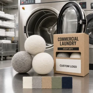 Custom Logo Commercial Laundry Heavy Duty Reusable Dryer Helper Natural White Gray or Custom Color for Retail Wool Dryer Balls