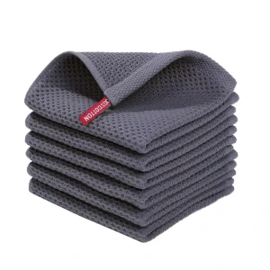 Custom Logo Cotton Waffle Weave Kitchen Dish Cloth Honeycomb Super Absorbent Sustainable Lightweight Square Scarf Hand Towel